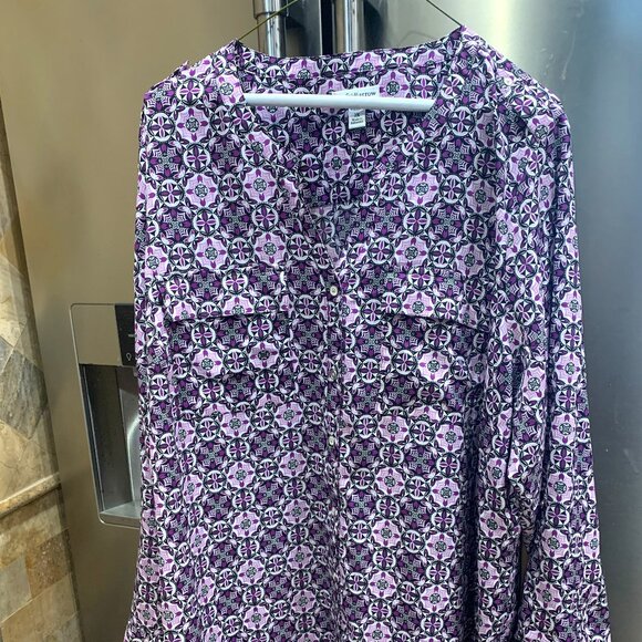 Croft & Barrow 2x Blouse Purple/White/Black - Picture 1 of 3